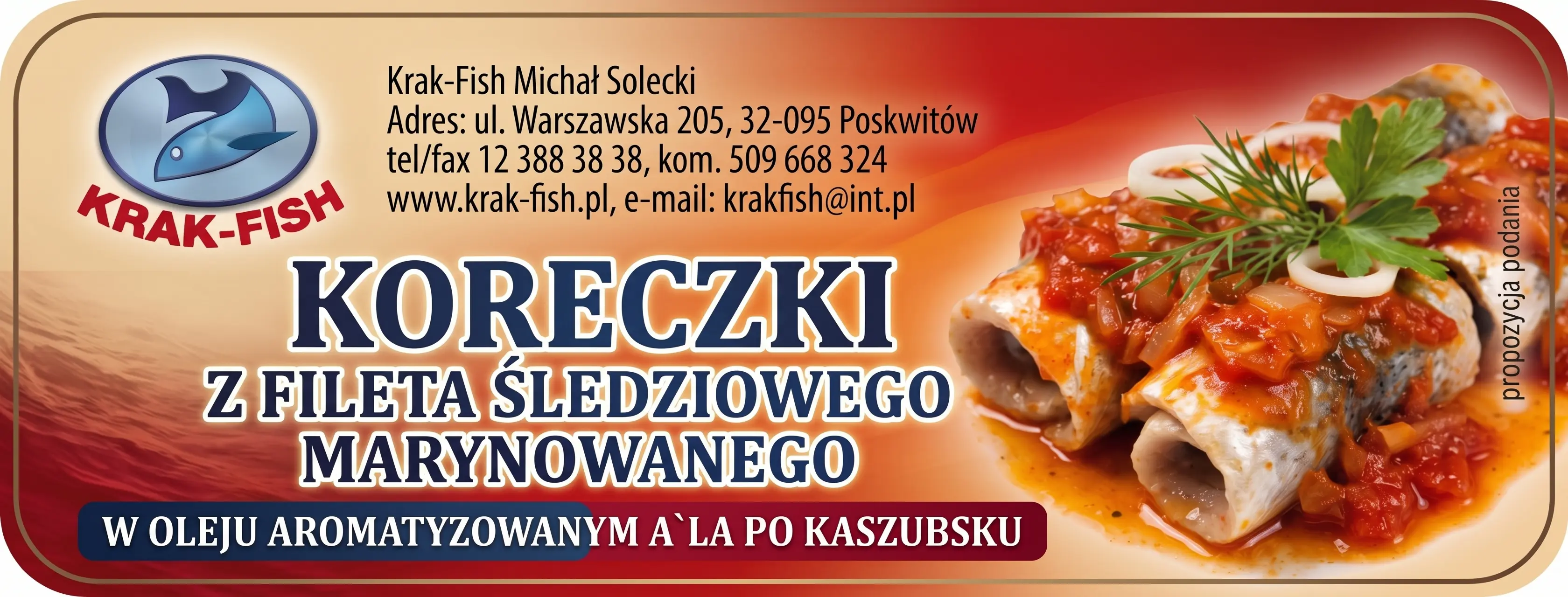 Etykieta Koreczki z fileta śledziowego a'la po kaszubsku