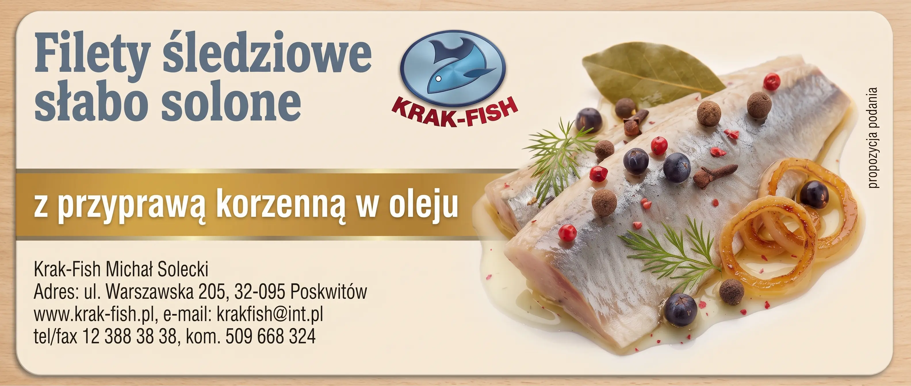 Filety śledziowe słabo solone z przyprawą korzenną w oleju