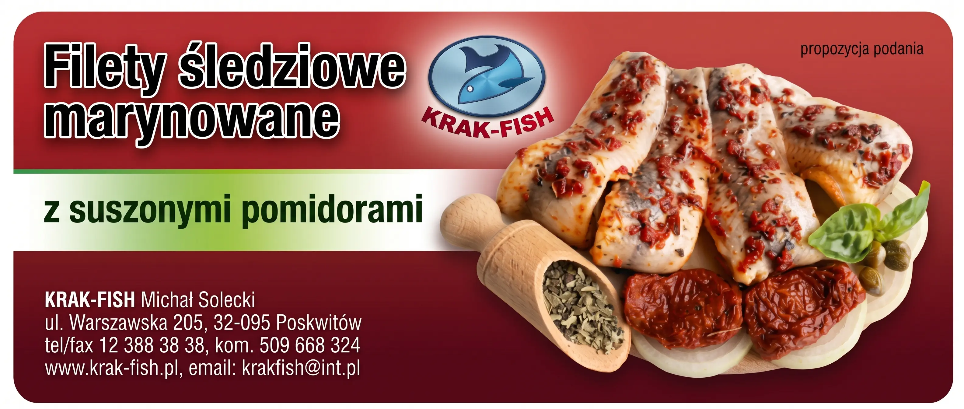 Etykieta Filety śledziowe marynowane z suszonymi pomidorami