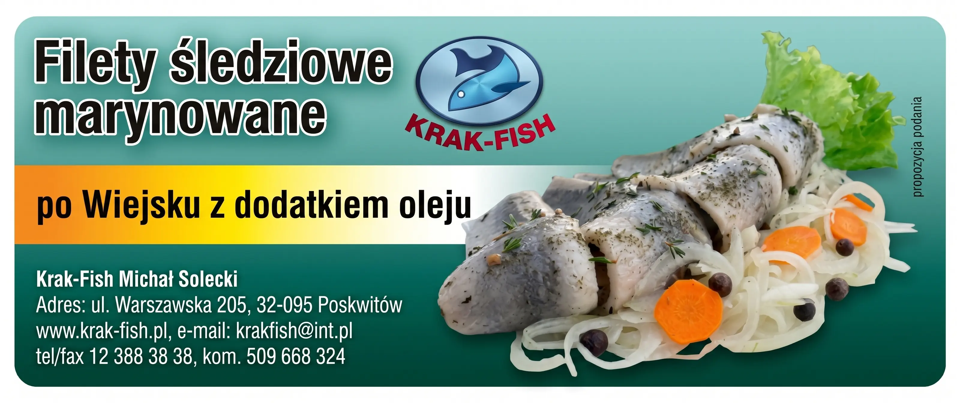Etykieta Filety śledziowe marynowane po wiejsku z dodatkiem oleju